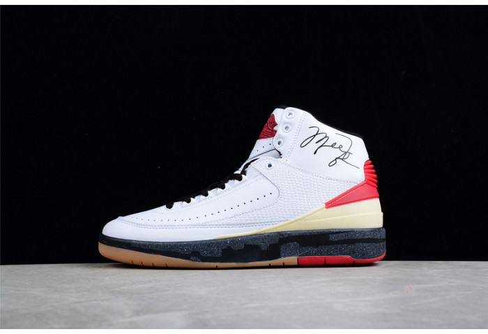 ow x air jordan 2 high sp white red dj4375--101