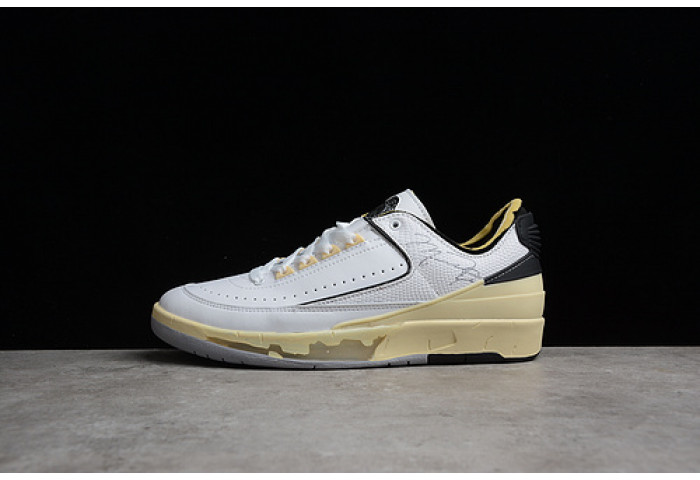 ow x air jordan 2 low sp white black grey dj4375-101