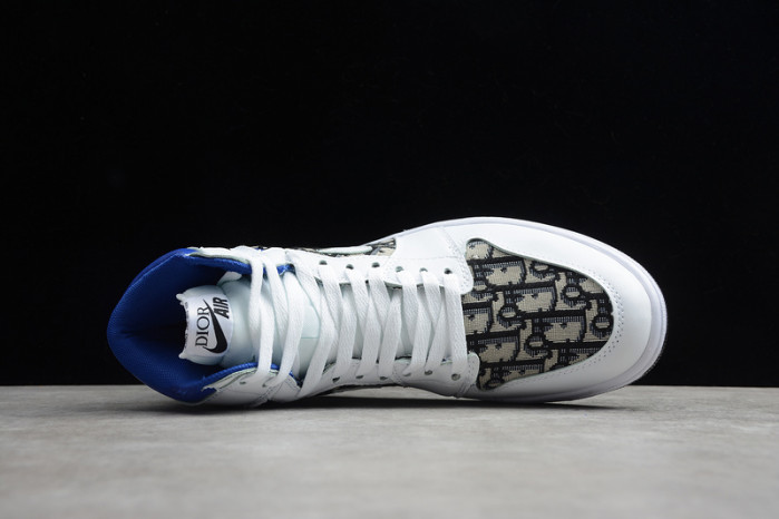 new arrive air jordan 1 high white blue black 553668-100