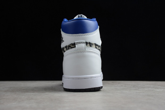 new arrive air jordan 1 high white blue black 553668-100