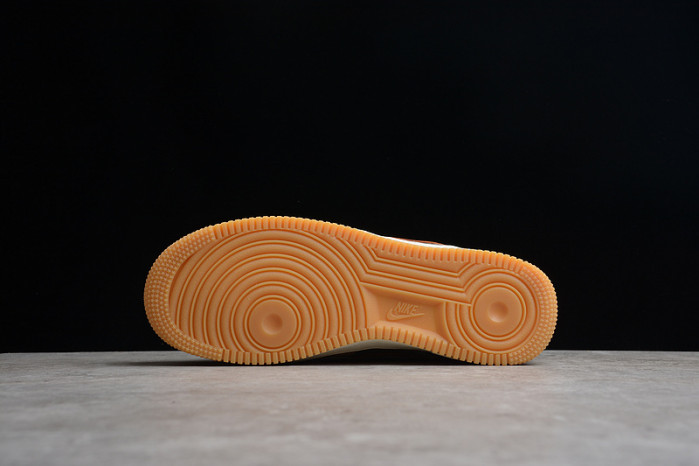 nike air force 1 07 ess white brown metallic gold shoes cw2288-686