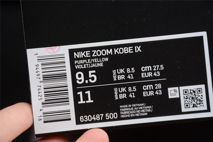 nike zoom kobe 9  630487-500