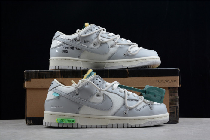 nike dunk low off-white lot 42- dm1602-117