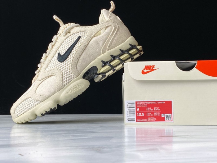 nike air zoom spiridon cage 2 stussy fossil  cq5486-200