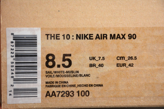 nike air max 90 ow aa7293-100