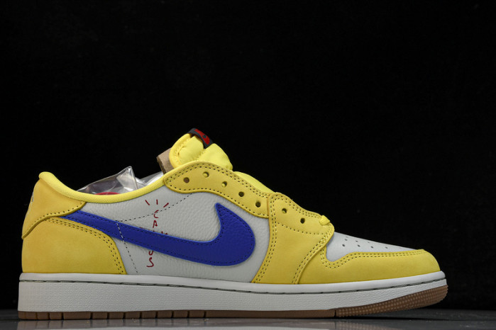 travis scott x air jordan aj 1 low“canary”   dz4137-700