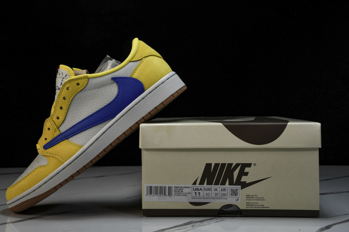 travis scott x air jordan aj 1 low“canary”   dz4137-700