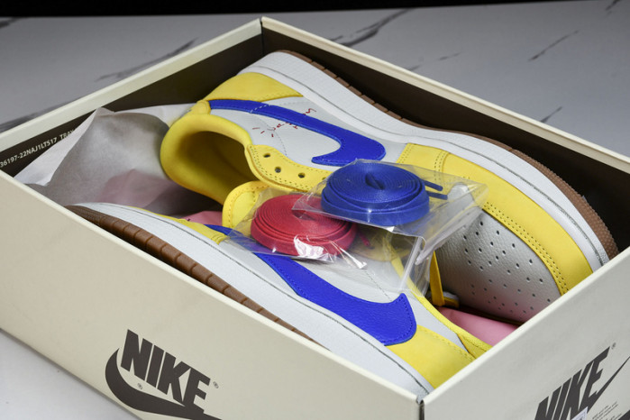 travis scott x air jordan aj 1 low“canary”   dz4137-700