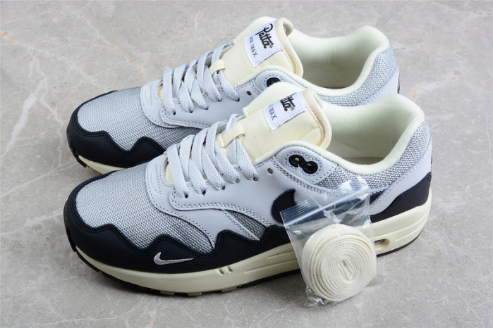 patta x nike air max 1 black white grey dh1348-002