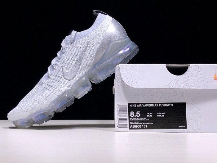 nike air vapormax flyknit 3 white reflect silver aj6900 101