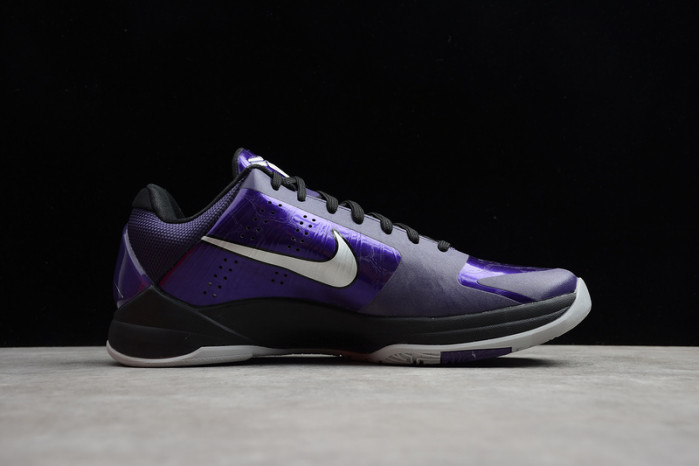 nike zoom kobe 5 ink metallic silver black purple shoes 386430-500