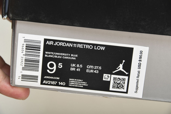 jordan 11 retro low  “cement grey”   av2187-140