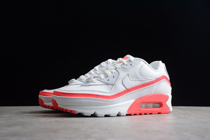 nike air max 90 undefeated white solar red   cj7197-103