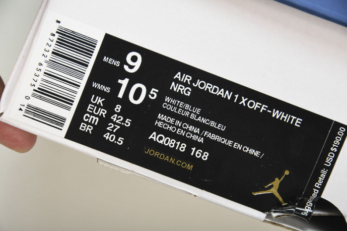 Air Jordan 1 XOFF-WHITE AQ0818-168