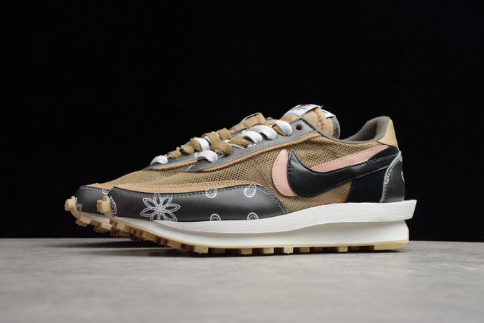 nike ldwaffle x sacai black parachute beige  cv5053-001