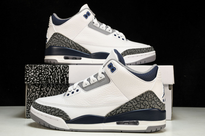 Air Jordan 3 Retro ”White Midnight Navy“ CT8532-140