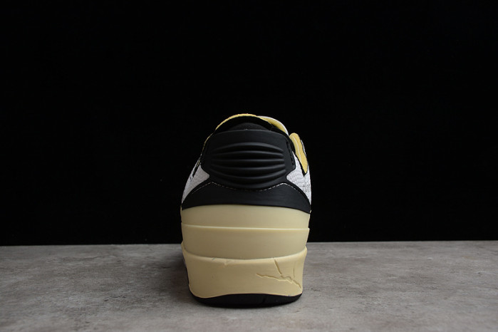 ow x air jordan 2 low sp white black grey  dj4375-101